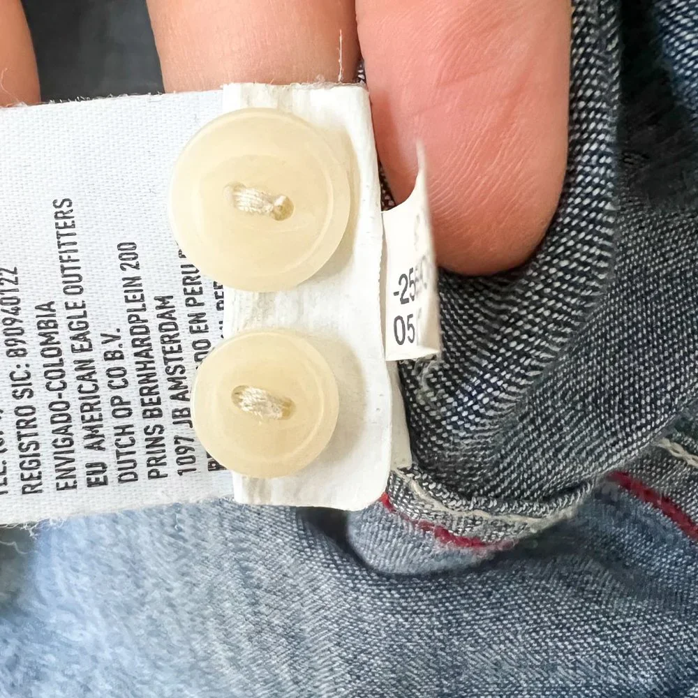 MT American Eagle Jean Button Double Breast Pocket Long Sleeve Casual Shirt Tall - Picture 9 of 10
